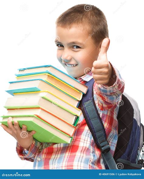 Cute Boy Is Holding Book Stock Photo Image Of Portrait 40691506