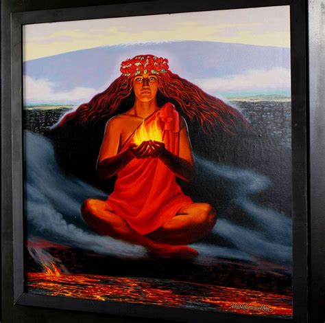 Painting Of The Goddess Pele By Herb Kane At Hawaii Volcanoes National Park Visitor Center