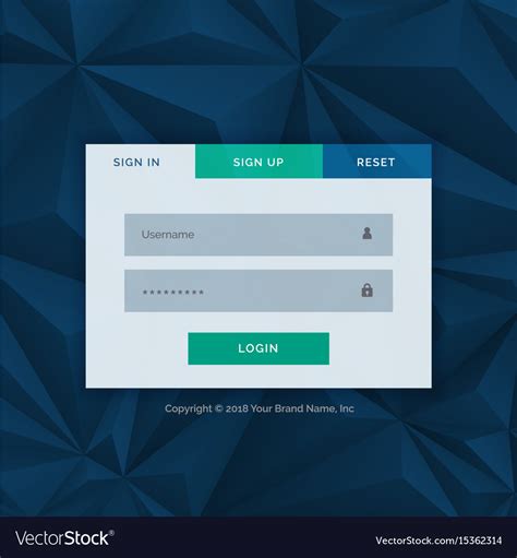 Modern Login Form Template For Your Web Design Vector Image