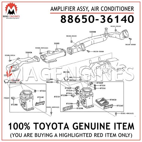 Your vehicle deserves only genuine oem toyota parts and accessories. 88650-36140 TOYOTA GENUINE AMPLIFIER ASSY, AIR CONDITIONER ...