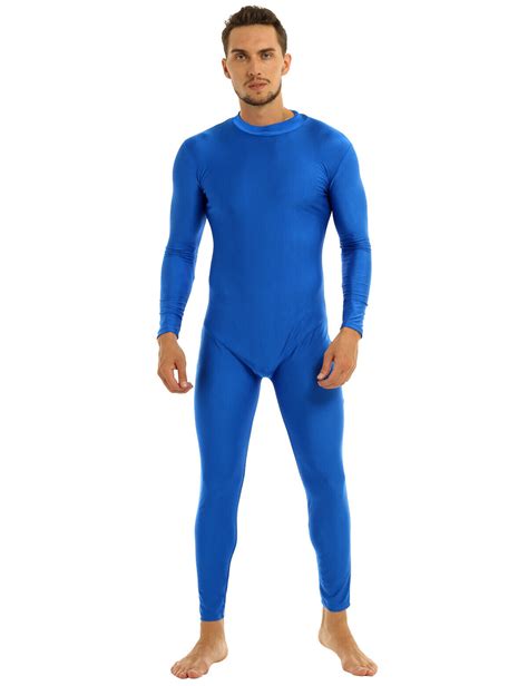 Sexy Men Long Sleeve Skin Tight Solid Unitard Bodysuit Jumpsuit Singlet Ebay