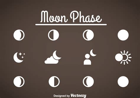 Moon Phase Icons Vector 108297 Vector Art At Vecteezy