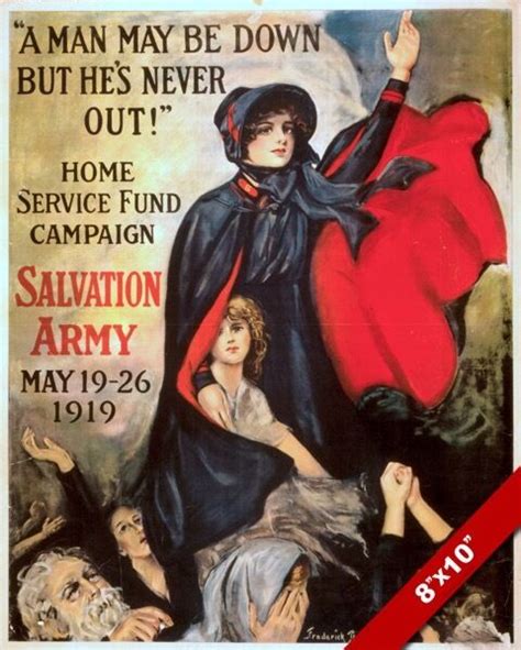 Salvation Army Service Wwi Propaganda Poster Painting Real Canvas Art