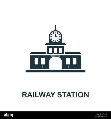 Railway Station Vector Icon Symbol Creative Sign From Buildings Icons