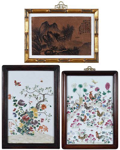 Group Of Three Chinese Porcelain Plaques Sold At Auction On 12th