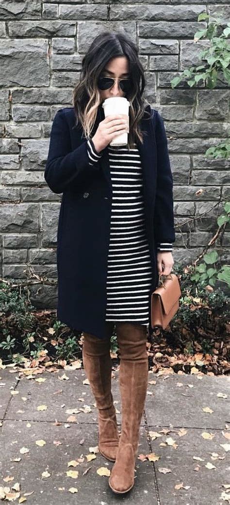 40 Stylish Fall Outfits To Copy Asap Womens Blue Peacoat