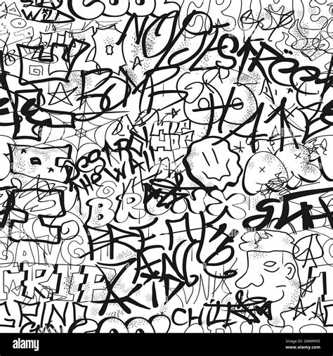 Graffiti Seamless Pattern Wallpaper Artvector Graphic Background