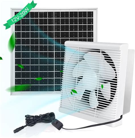20w Solar Powered Exhaust Fan Greenhouse Shed Chicken