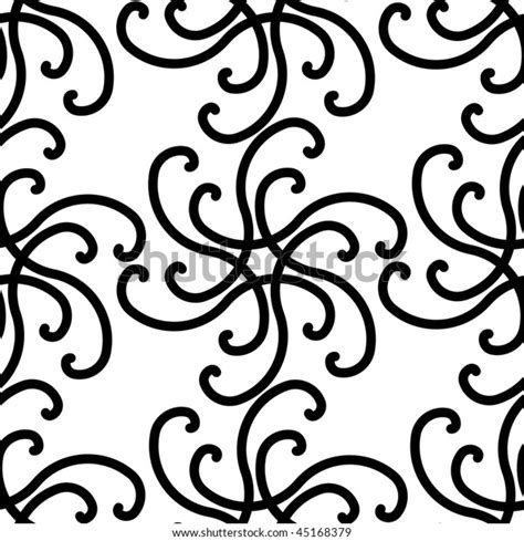 Seamless Black White Swirl Pattern Stock Vector Royalty Free 45168379