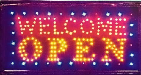 Welcome Open Led Sign Window Signbusiness Sign Etsy