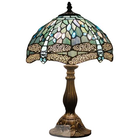 Tiffany Lamp Table Lamp Sea Blue Stained Glass Dragonfly Style Luxurious Boho Banker Memory Lamp