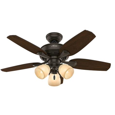 The modern and low profile, three blade design will deliver elegance to any area in your home. Hunter Channing 44 in. Indoor New Bronze Ceiling Fan with ...