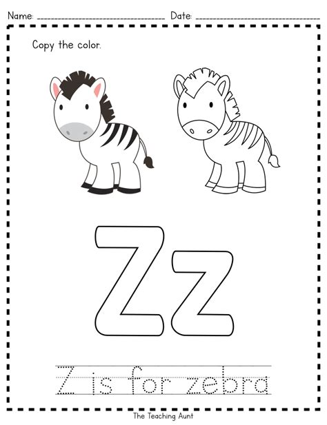 Z Is For Zebra Paper Pasting Activity The Teaching Aunt Preschool