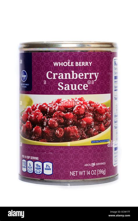 Kroger Brand Canned Whole Berry Cranberry Sauce Stock Photo - Alamy