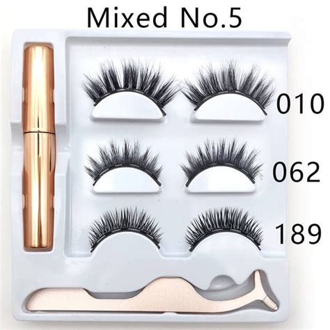magnetic eyelashes 5 magnets eye eyeliner liquid set no glue false mink extension kit 3d