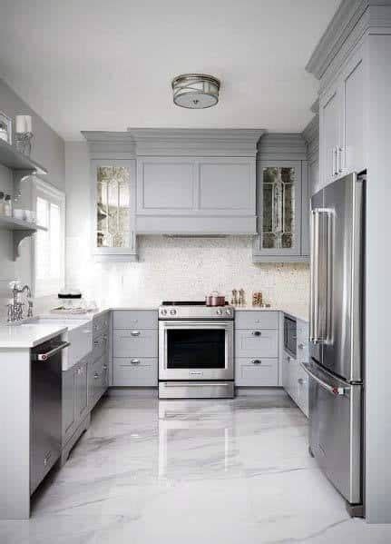 If you're looking for kitchen design ideas that have a bit of color, consider adding a bright mosaic tile backsplash or pick out a vibrant floor finish. Top 50 Best Kitchen Floor Tile Ideas - Flooring Designs