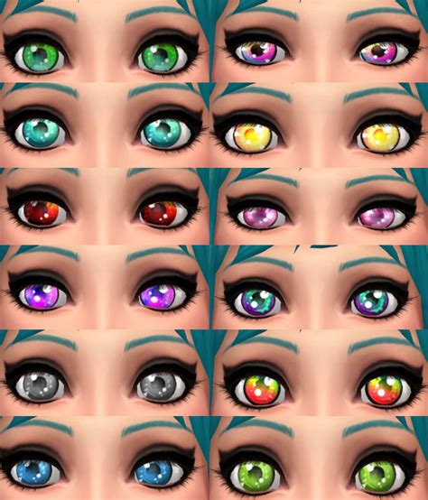 Sims 4 Cc Anime Eyes ~ Anime Style Eyes Multiple Colors By Hollena At