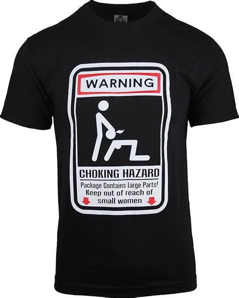 Amazon Com Shirtbanc Warning Choking Hazard Sexually Explicit Mens