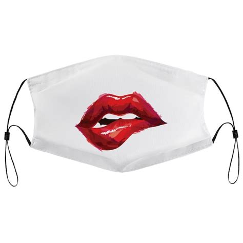 Red Lips Artwork Face Mask With Filters Protective Etsy