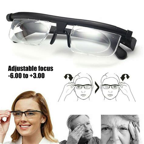 Dial Adjustable Glasses Variable Focus Distance Vision Reading