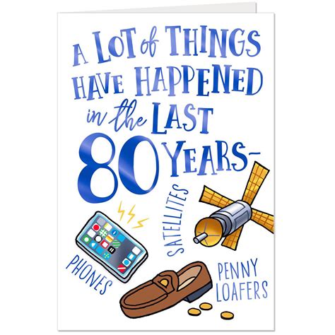 A Lot Has Happened Funny 80th Birthday Card Greeting Cards Hallmark