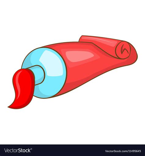 Red Paint Tube Icon Cartoon Style Royalty Free Vector Image
