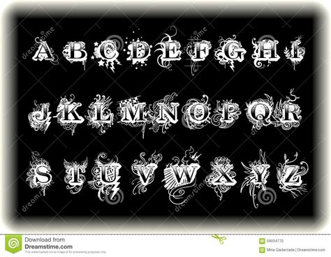Artistic Alphabets Stock Illustration Illustration Of Creative 59034770