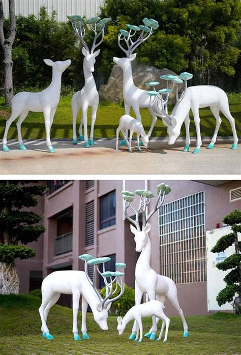 Outdoor Garden Cloud Deer Sculpture Shopping Mall Lawn Decoration