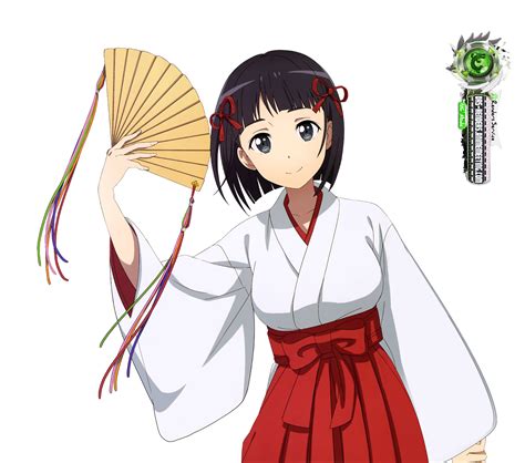 Sword Art Onlinekirigaya Suguha New Year Miko 2018 Hd Render Ors