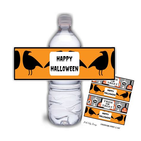 Halloween Water Bottle Wrapper Labels Trick Or Treat Poison Etsy