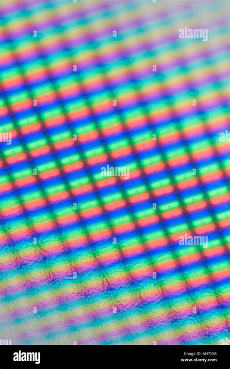 Computer Screen Shot Extreme Close Up Of Lcd Tft Rgb Pixel