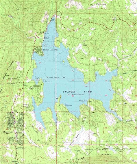 1982 Map Of Shaver Lake California Etsy