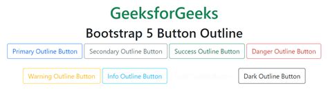 Bootstrap 5 Button Outline Geeksforgeeks