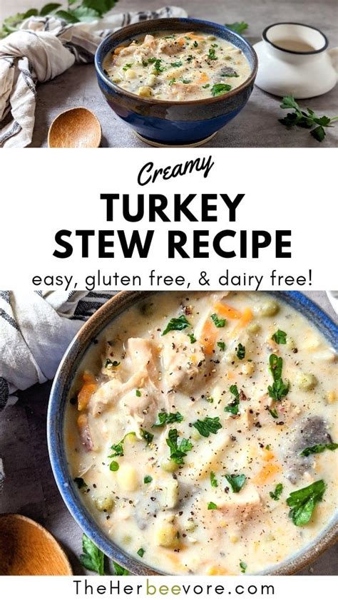 Creamy Turkey Stew Recipe With Vegetables Dairy Free