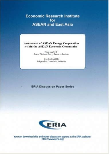 Assessment Of Asean Energy Cooperation Within The Asean Economic