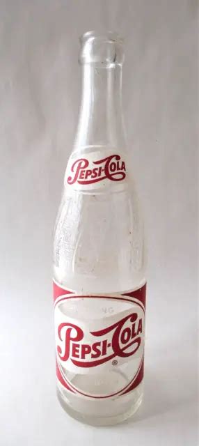 Old Acl Vintage Pepsi Cola Glass 12oz Bottle Soda Pop Red White Medford