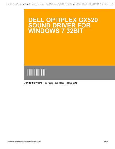 Dell Optiplex Gx520 Sound Driver For Windows 7 32bit By