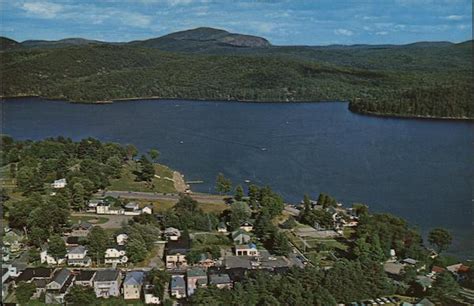 Aerial View Of Town And Lake Schroon Lake Ny Postcard