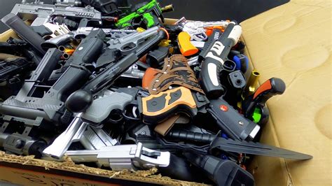 Weapon Box Explosives And Dangerous Toy Guns Various Weapons Box Of