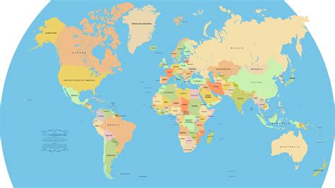 Flat Flat World Map