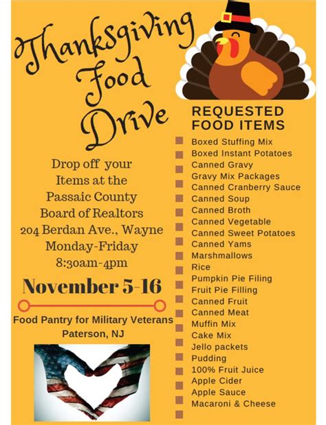Thanksgiving Food Drive To Support Local Veterans Wayne Nj Patch