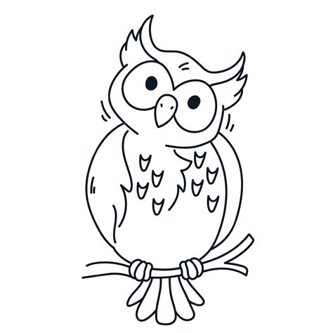 Free Vector Hand Drawn Owl Outline Illustration