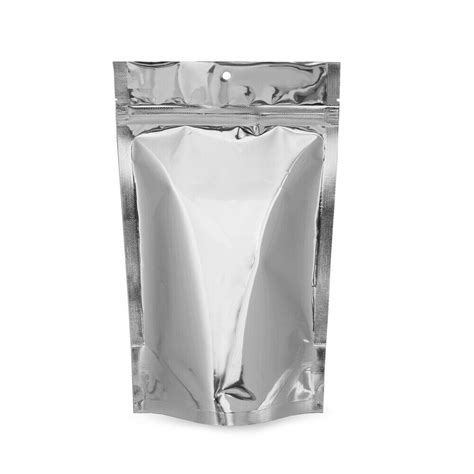 50 Pack 6x95 Mylar Silver Aluminum Foil Resealable Stand Up Bags