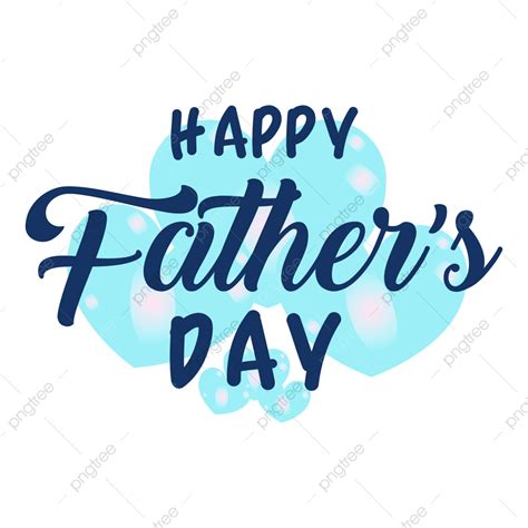 Selamat Hari Fathers Huruf Tipografi Desain Warna Biru Selamat Hari