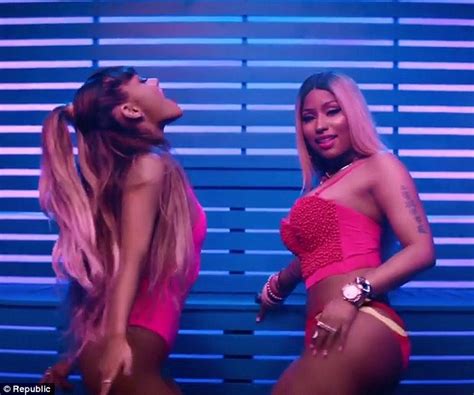 It S Getting Hot In Here Bikini Clad Nicki Minaj And Ariana Grande Dance Seductively In A Sauna