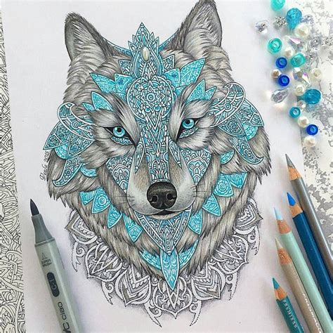 Art Featuring Page On Instagram Mandala Wolf By Vvvenlaart Arts