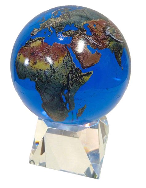 Amazing Crystal Globe Aqua Crystal Sphere With Natural Earth Contine