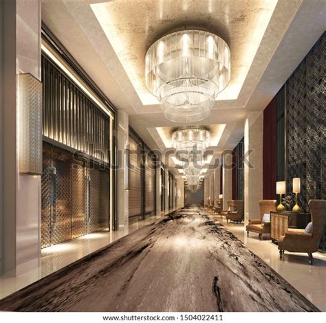 3d Render Luxury Hotel Interior Floor Stock Illustration 1504022411
