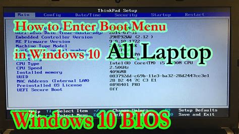 How To Get The Boot Menu Or Bios On A Windows 10 Pc Youtube