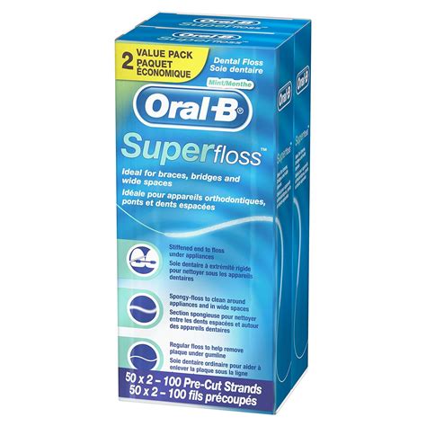 Oral B Dental Floss For Braces Super Floss Pre Cut